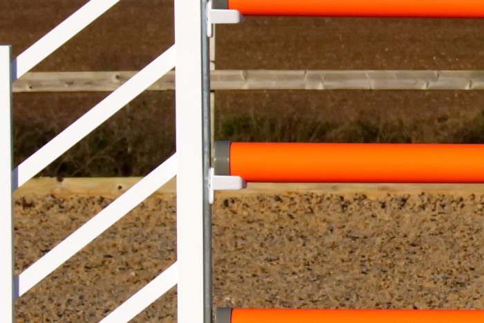 Orange and White Plastic Show Jump Poles