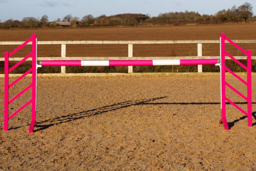 Pink & White Plastic Show Jump Poles Jump 2 It Horse Jumps
