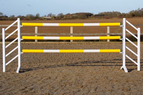 Yellow and White Plastic Show Jump Poles