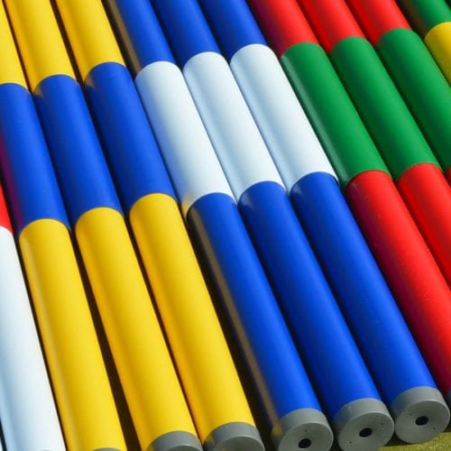 Two Colour Plastic Jump Poles